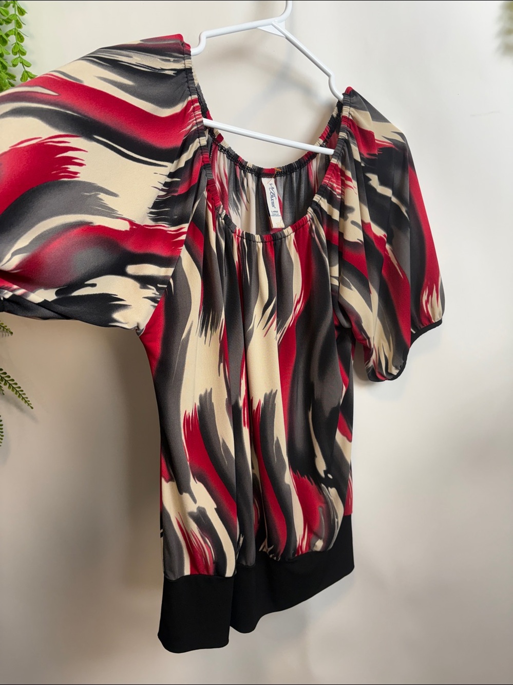 L.A. Blues Red and Gray Blouse